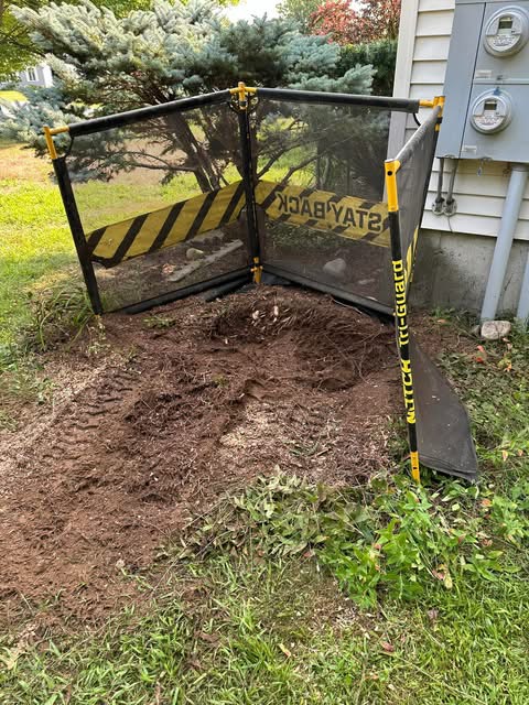 Same bed after the stump was ground below grade